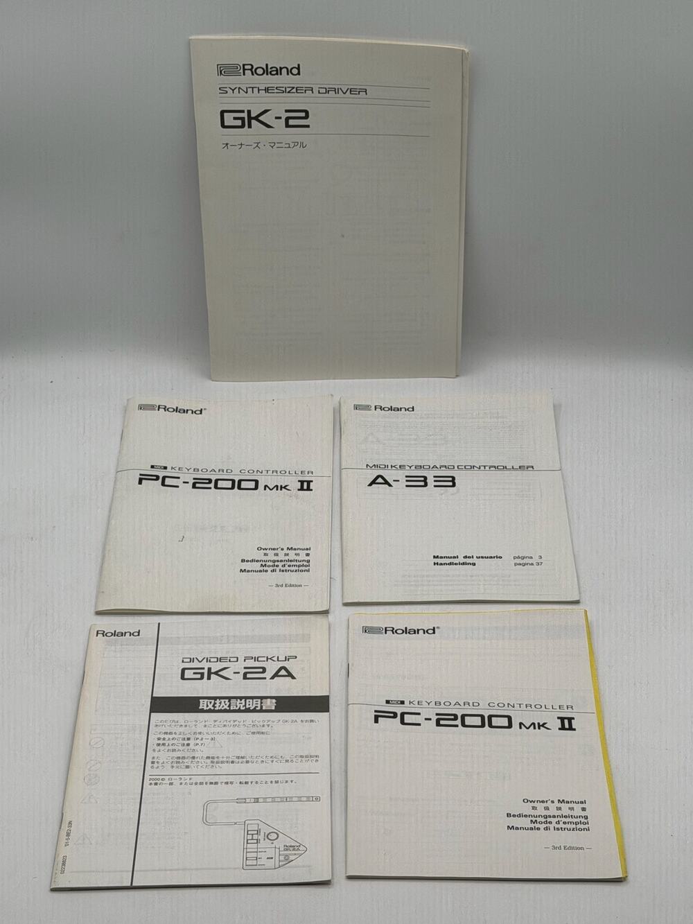 Vintage Roland Manual Lot – GK-2, GK-2A, A-33 & PC-200 Mk II (5 Manuals)